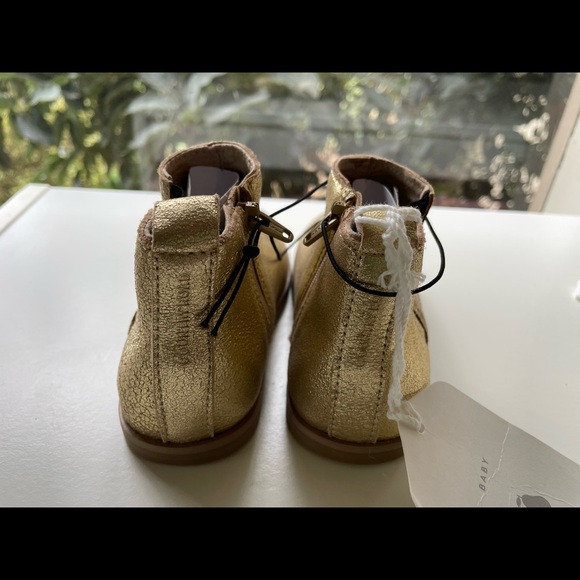 Brand New Country Road Baby Girl Gold Leather Gusset Boots - Size EU23 / AU 6 - Picture 7 of 10